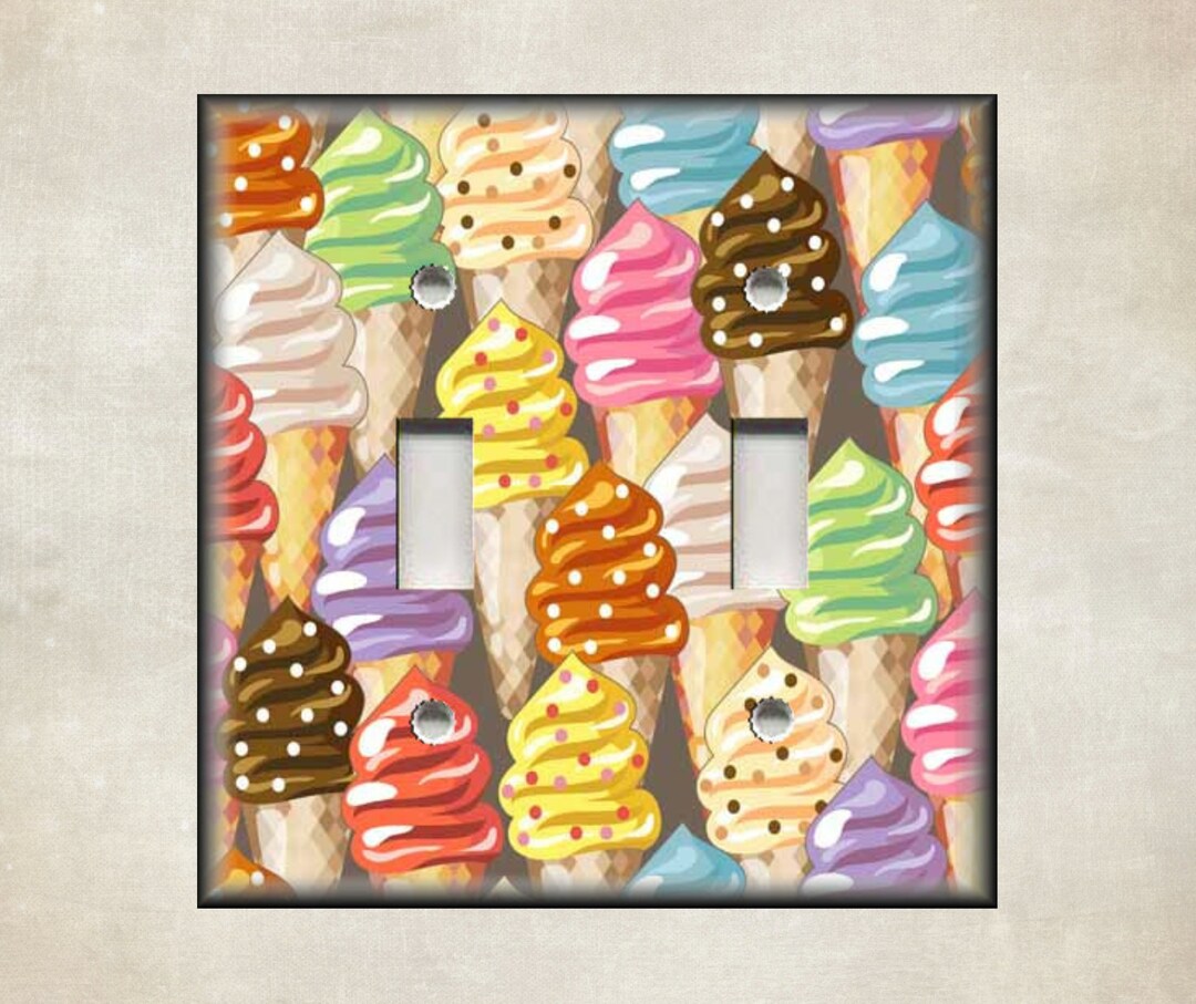 Ice Cream Home Decor Ice Cream Design Metal Light Switch Etsy
