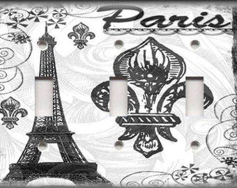 Ooh La La Paris Decor  Black White Decor France Metal Light Switch Plate Cover 