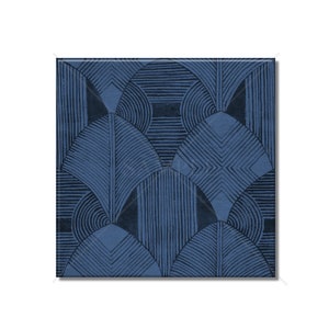 Dark Blue Art Deco Ceramic Tile Vintage Design Kitchen Backsplash Tile - Bathroom Tile - Ceramic Accent Tile Backsplash Tile Fireplace Tile