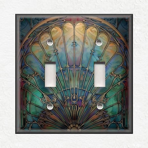 Antique Shell Design Vintage Art Nouveau Design Metal Light Switch Plate Covers And Outlet Covers - Home Decor - Art Nouveau Home Decor