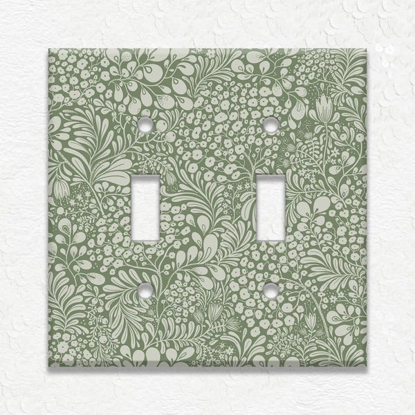 William Morris Art Nouveau Switch Plate - Green Floral Art Nouveau Decor Metal Switch Plate Covers And Outlet Covers - Home Decor