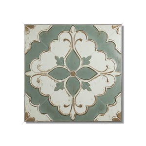Aged Sage Green Ceramic Tile - Vintage Aged Design Tile - Unique Green Kitchen Backsplash Tile - Unique Bathroom Tile - Green Accent Tiles
