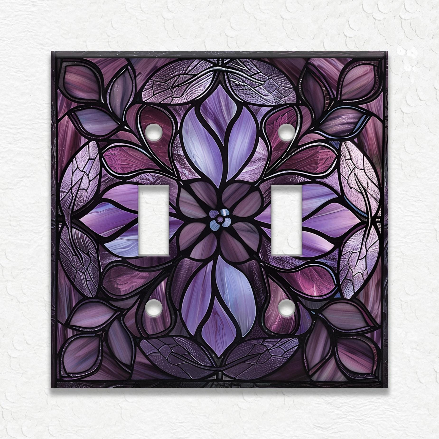 Purple Wildflowers Metal Switch Plates And Outlet Covers Unique Light Switch Plate Covers And Outlet Covers Decorative Wallplates Home Decor