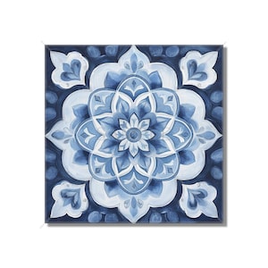 Blue Gray Ceramic Vintage Moroccan Tile Design - Blue Patterned Kitchen Backsplash Tile - Bathroom Wall Tile - Patterned Tiles Free Shipping