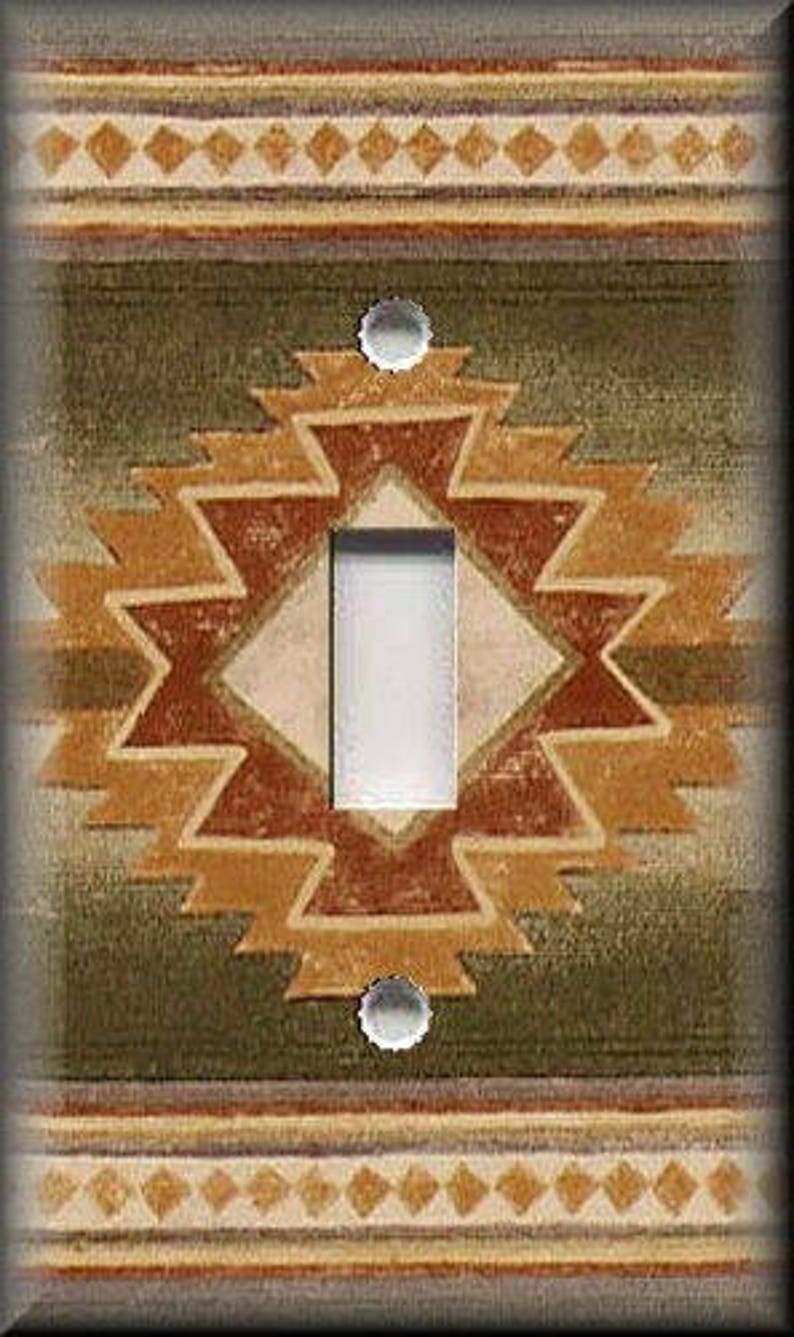 Metal Light Switch Plate Cover Southwestern Decor Pattern Etsy
