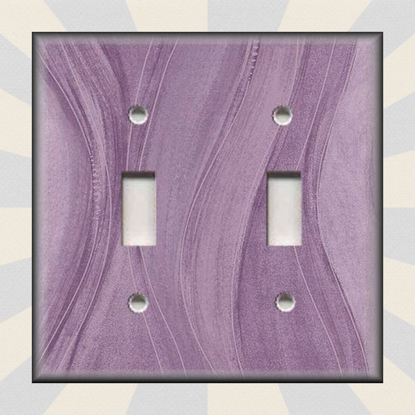 Abstract Art Wavy Lavender Hues Modern Home Decor Stripes - Metal Light Switch Plate Cover - Switch Plates Outlet Covers - Home Decor