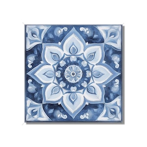 Blue Gray Ceramic Vintage Moroccan Tile Design - Blue Patterned Kitchen Backsplash Tile - Bathroom Wall Tile - Patterned Tiles Free Shipping
