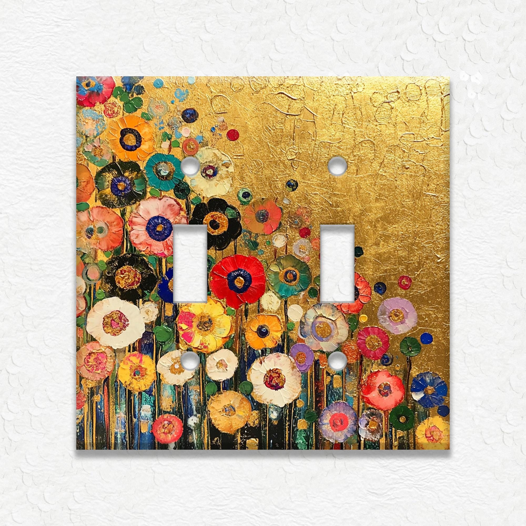Decorative Printed Switch Plate - Electrical Switch Cover Wall Plate by Art Plates - Floral Skull main image 0