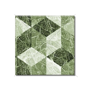 Illusion Cube Design Ceramic Tile - Green Decorative Patterned Ceramic Tile Kitchen Backsplash Tile - Bathroom Ceramic Marble Tiles
