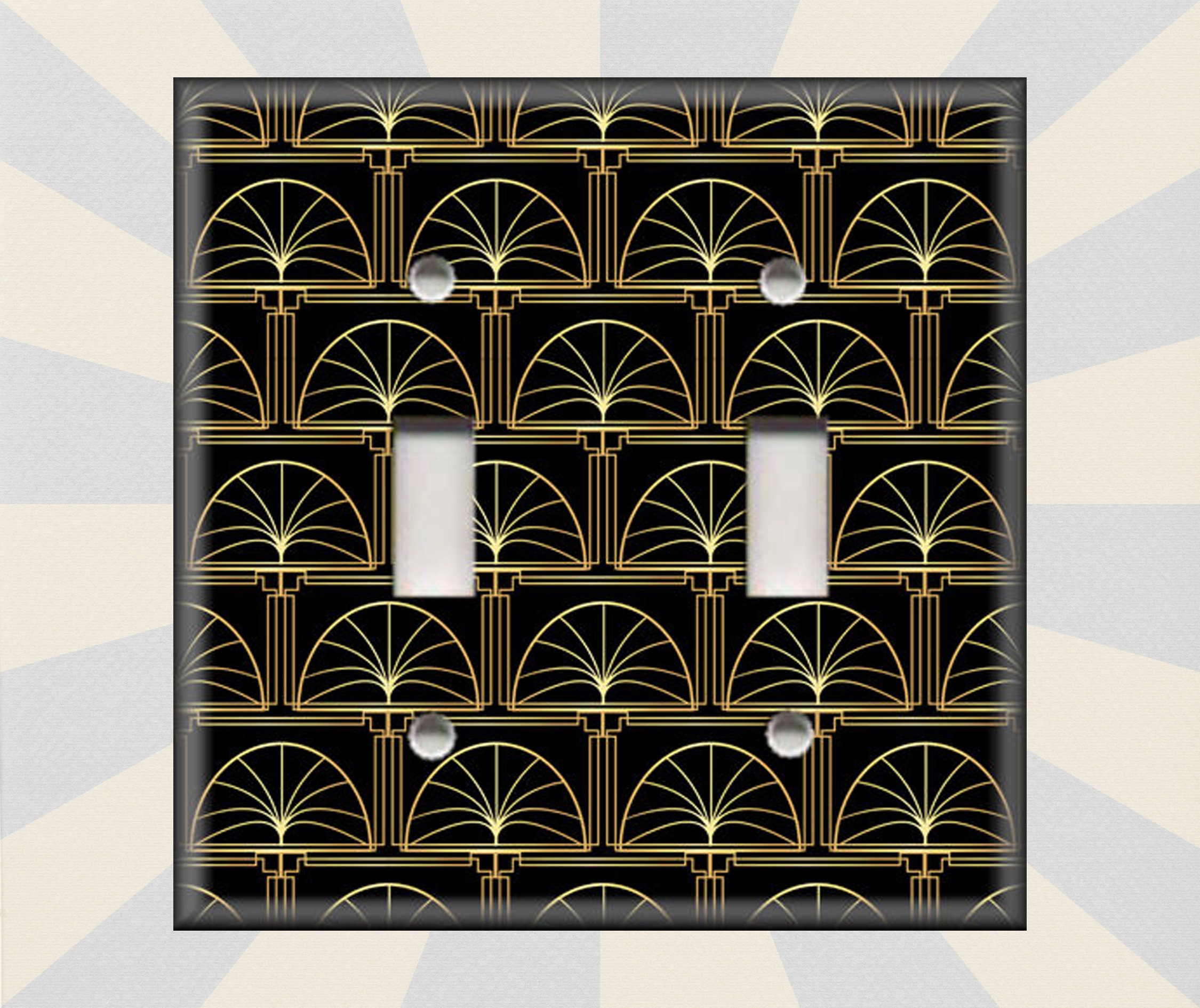 Metal Light Switch Covers Art Deco Home Decor Black And Gold | Etsy België