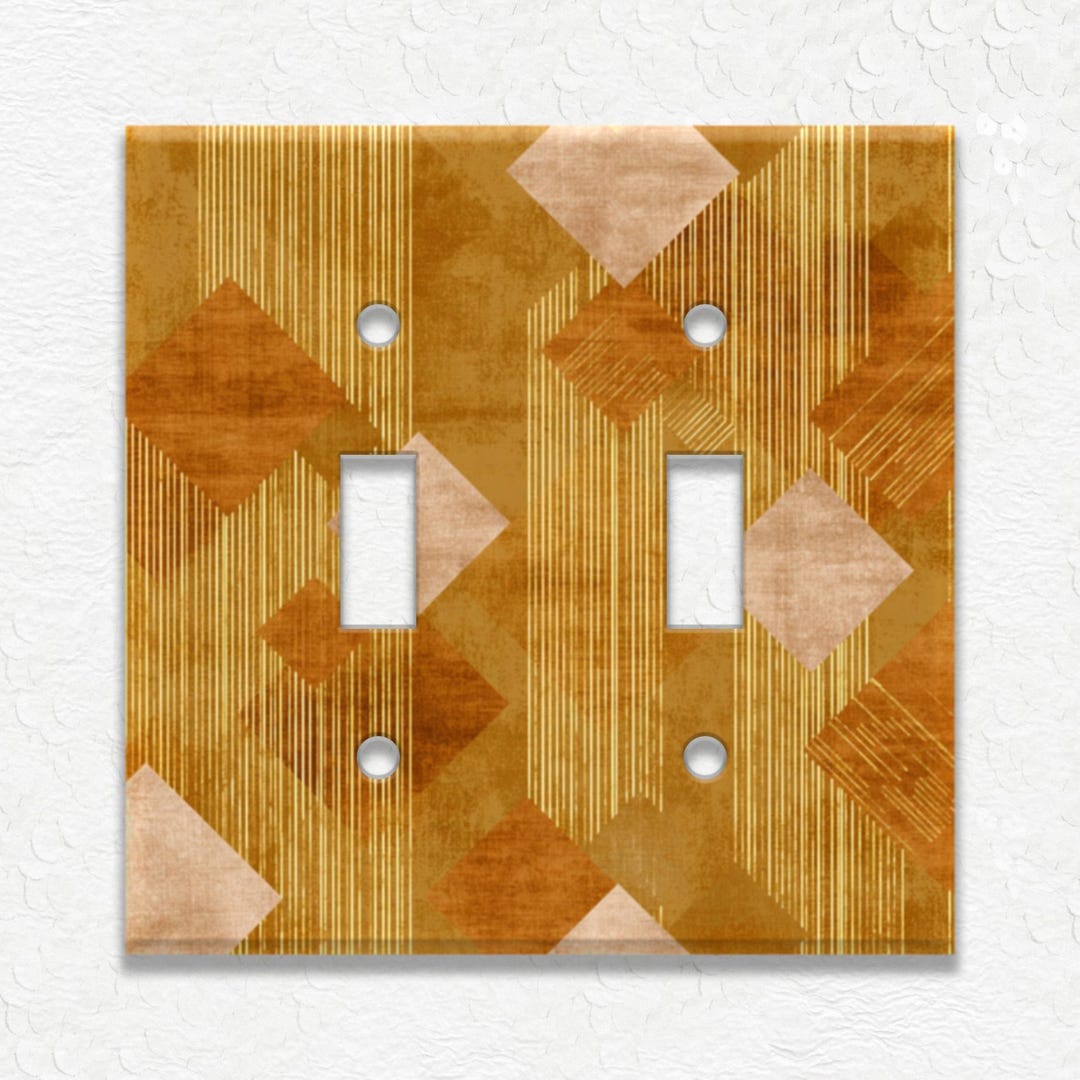 Abstract Art Geometric Design Metal Light Switch Covers and Outlet ...