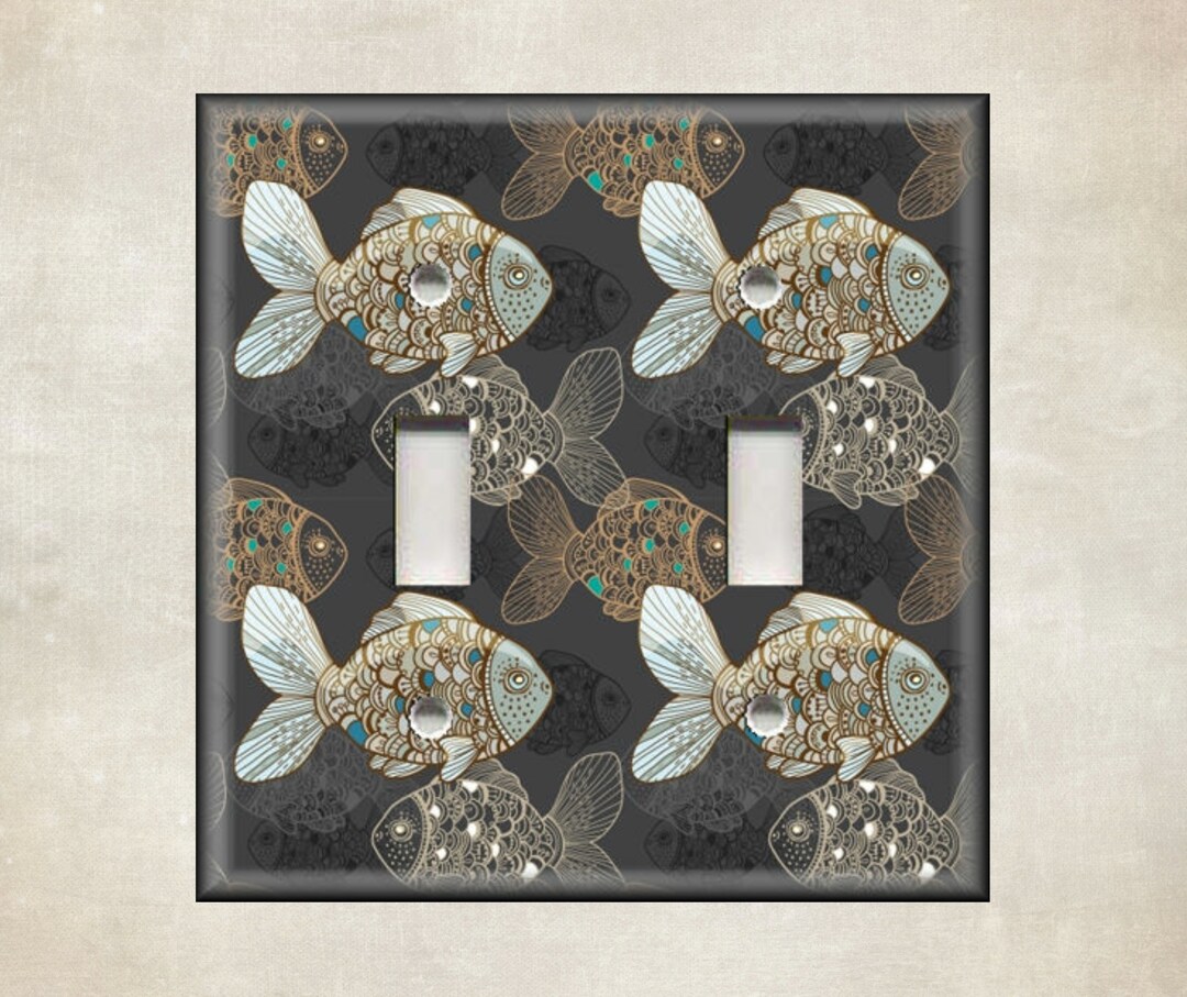Fish Switch Plate Cover Beach Decor Metal Light Switch Cover Beach