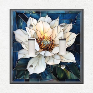 Stained Glass Flower Design Home Decor Flower Art Metal Light Switch Plate Cover Decorative Art Switch Plates Outlet Covers Free Shipping