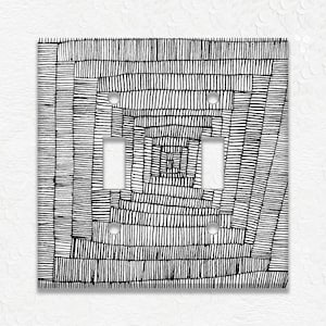 Black And White Home Decor Abstract Art Decor Modern Decor - Metal Light Switch Plate Cover - Switch Plates Outlet Covers - Home Decor