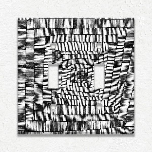 Black And White Home Decor Abstract Art Decor Modern Decor - Metal Light Switch Plate Cover - Switch Plates Outlet Covers - Home Decor