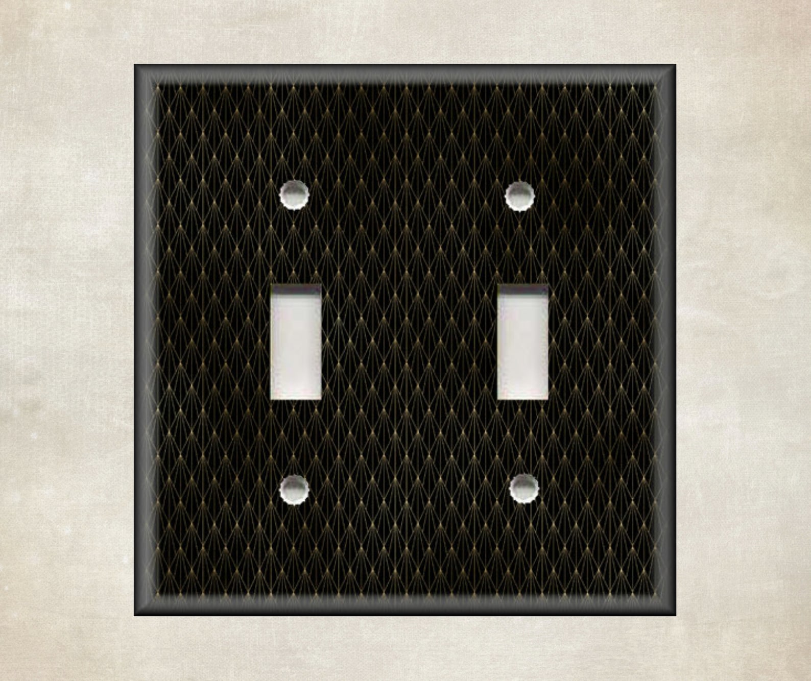 Metal Light Switch Cover Black Gold Art Deco Home Decor Etsy