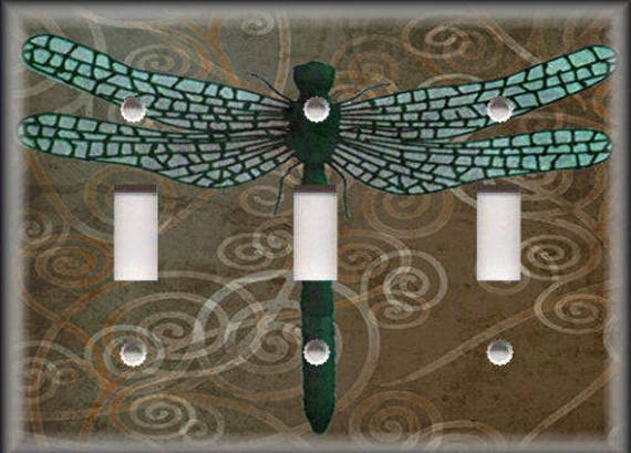 Acrylic Painted Light Switch Cover Dragonflys