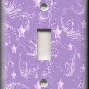 Metal Light Switch Plate Cover Shooting Stars Lavender - Etsy