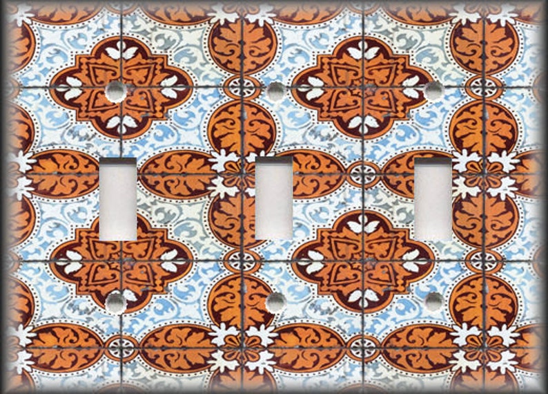 Metal Light Switch Cover Vintage Lisbon Tile Design Decorative Switch Plate Covers And Outlet Covers Luna Gallery Free Shipping