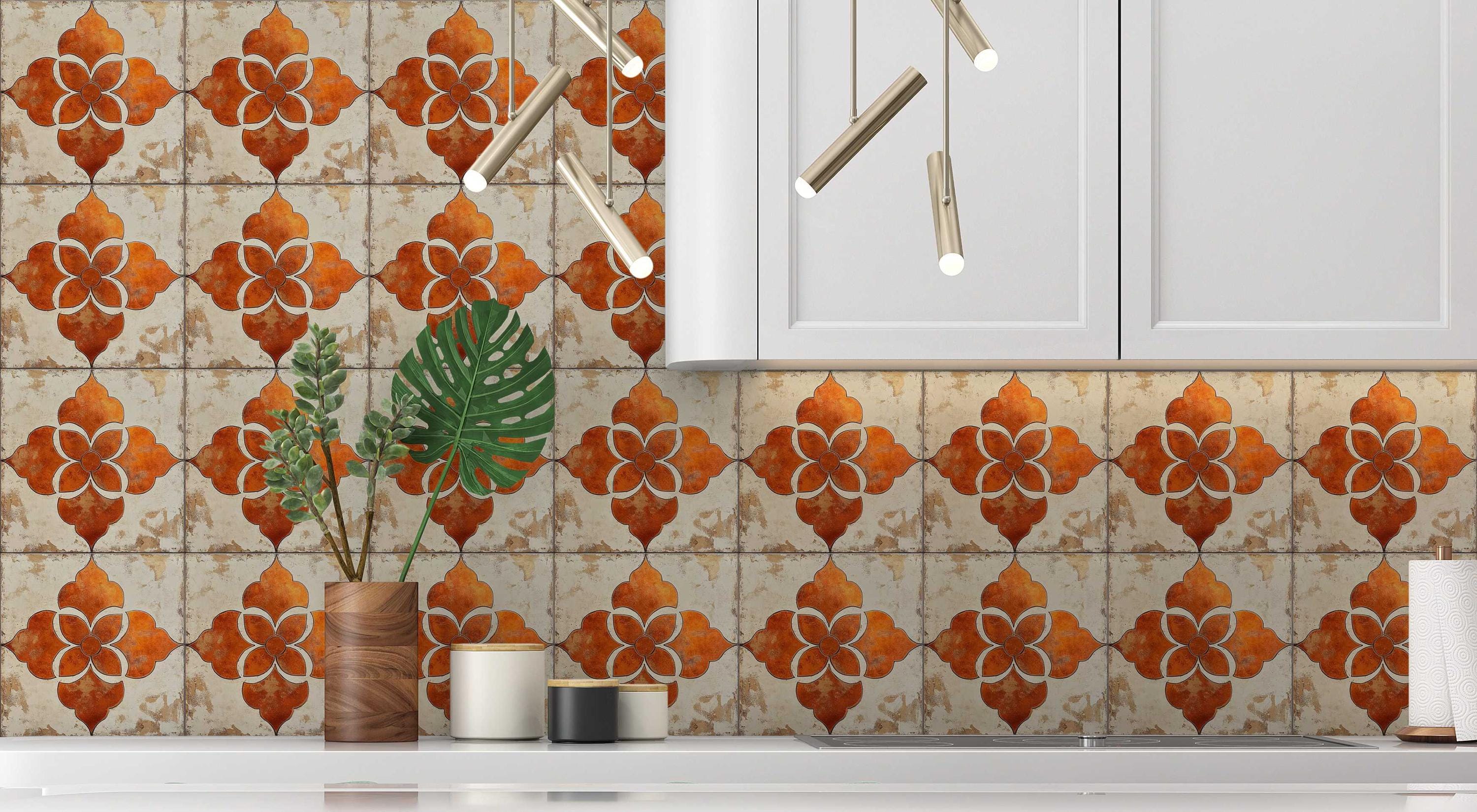 Copper Orange Kitchen Ceramic Tiles Moroccan Kitchen Backsplash Tile