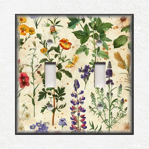 Beautiful Botanical Herbs Wildflowers Metal Switch Plate Covers And Outlet Covers Unique Light Switch Plate Covers Outlet Covers Wallplates