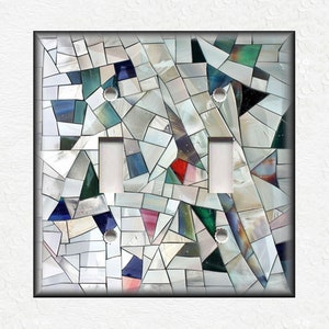 Multi Colored Stained Glass Mosaic Design - Metal Switch Plate Covers And Outlet Covers Unique Light Switch Plate Covers Outlet Covers