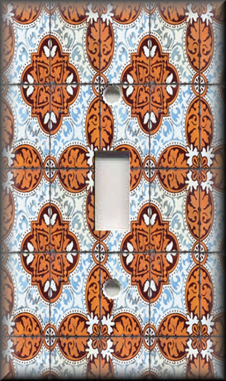 Metal Light Switch Cover Vintage Lisbon Tile Design Decorative Switch Plate Covers And Outlet Covers Luna Gallery Free Shipping
