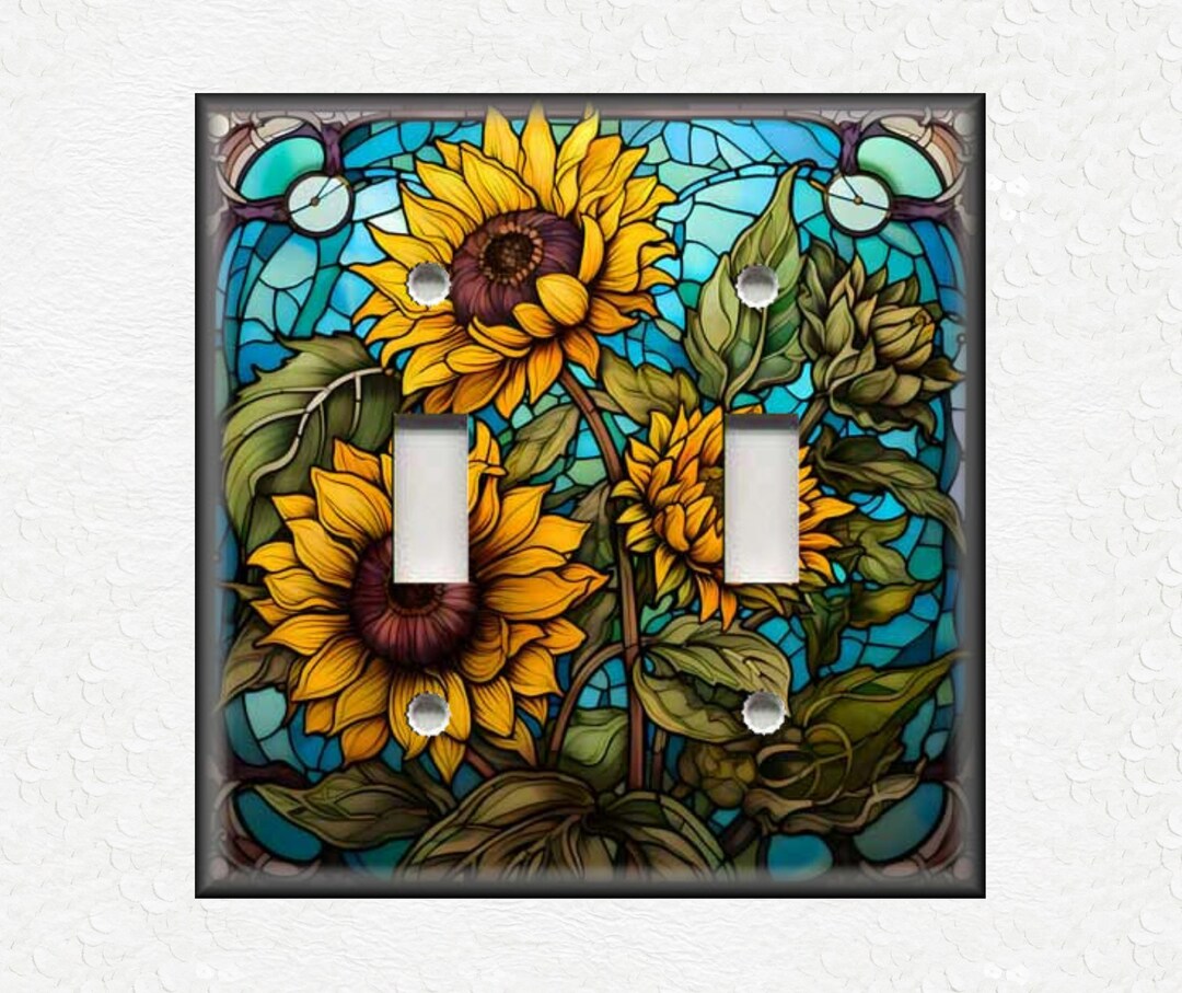 Lot De 2 Plaques D’interrupteur Simple – En Métal Décoré De Fleurs, Style Vintage