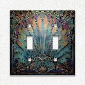 Antique Shell Design Vintage Art Nouveau Design Metal Light Switch Plate Covers And Outlet Covers - Home Decor - Art Nouveau Home Decor
