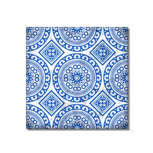 Blue White Decorative Patterned Ceramic Tile - Vintage Tile Design Kitchen Backsplash - Tile Bathroom - Wall Tiles - Patterned Ceramic Tile
