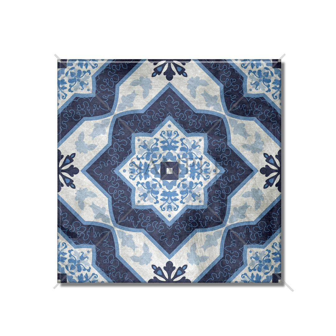 Blue and Grey Ceramic Tile - Kitchen Tile - Bathroom Tile - Decorative ...