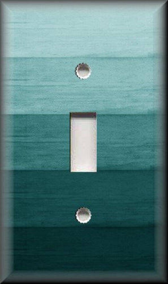 Live Laugh Love Decor Ombre Turquoise Blue Art Metal Light Switch Plate Cover