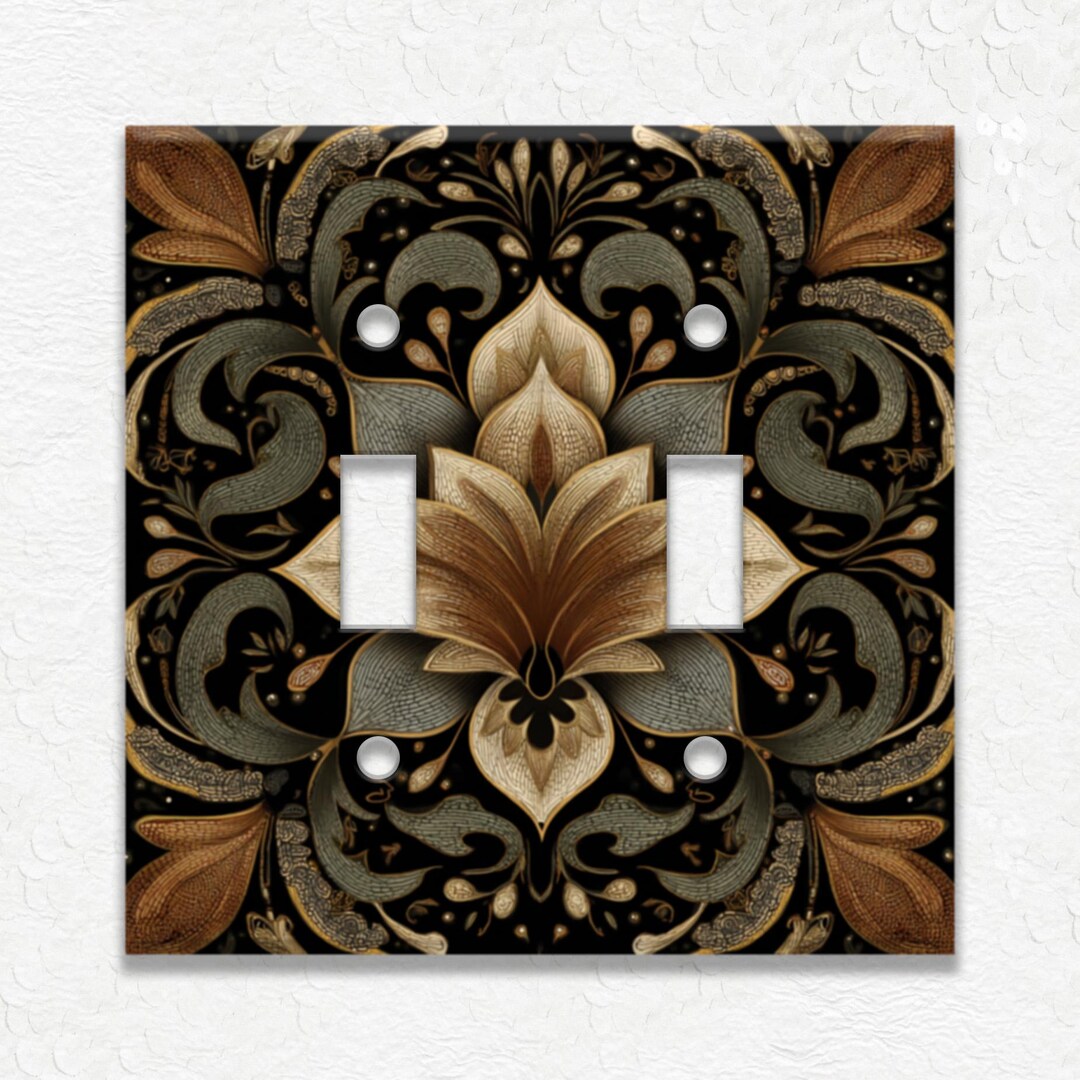 Black Vintage Design Metal Light Switch Plate Covers and Outlet Covers ...