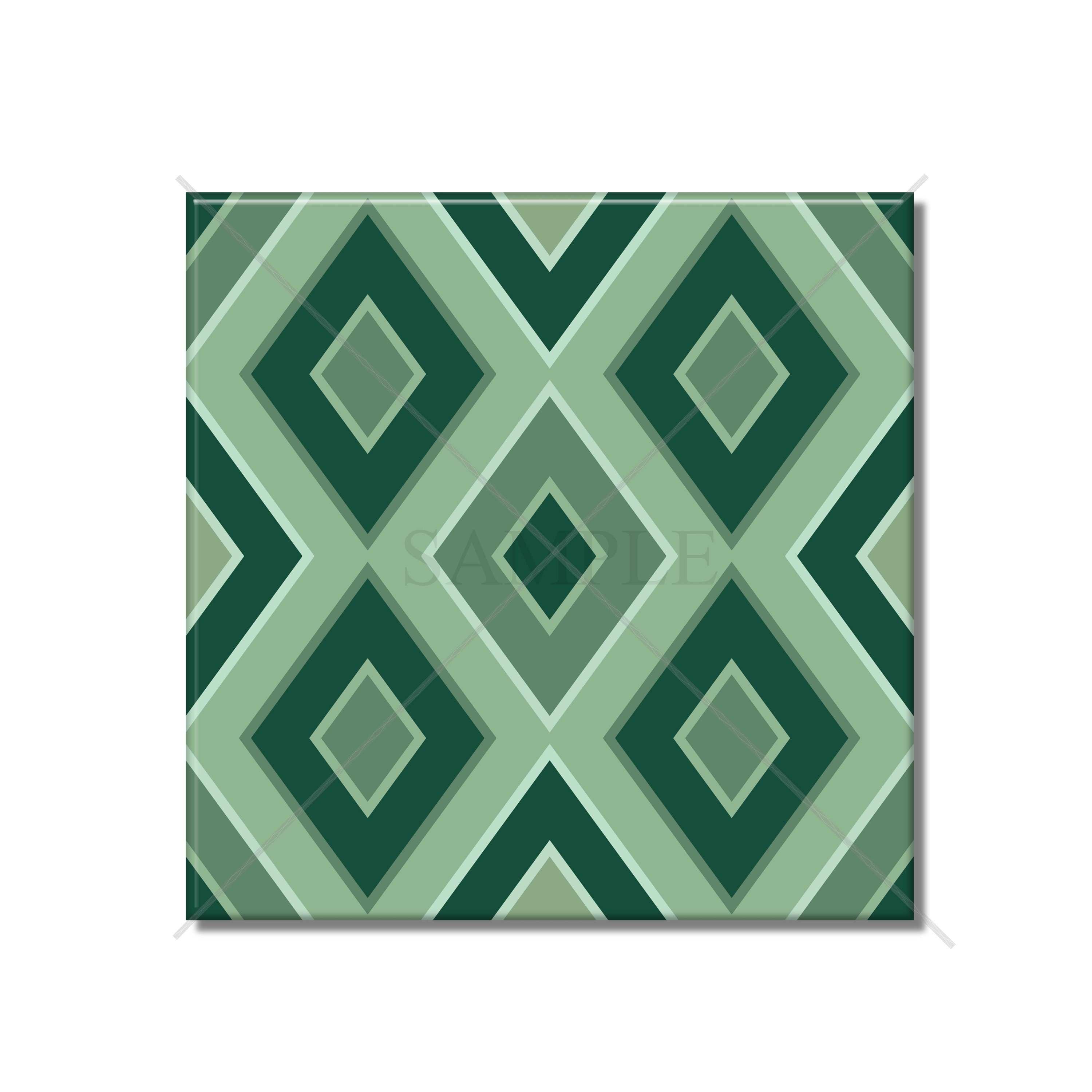 Green Ceramic Tile - Green Diamond Patterned Tile Backsplash Tile ...