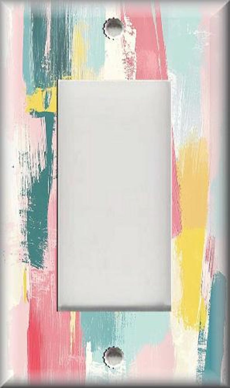 Pastel Colors Abstract Art Design Metal Light Switch Plate Covers and ...