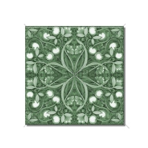 Art Nouveau Vintage Ceramic Tile Green Decorative Art Nouveau Design Tile - Kitchen Backsplash Tile - Bathroom Wall Tile  Patterned Tile
