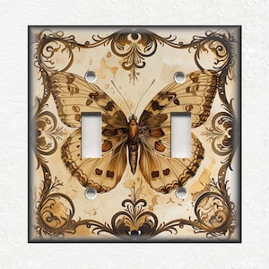 Vintage Butterfly Switch Plate Covers & Outlet Covers - Metal Light Switch Plate Covers - Decorative Unique Switch Plates - Free Shipping