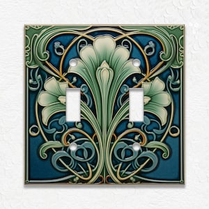 Vintage Art Nouveau Design Metal Light Switch Plate Covers And Outlet Covers - Antique Design Home Decor - Art Nouveau Home Decor