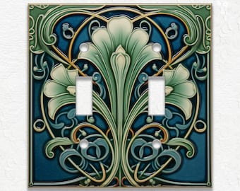 Vintage Art Nouveau Design Metal Light Switch Plate Covers And Outlet Covers - Antique Design Home Decor - Art Nouveau Home Decor
