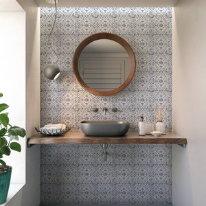 Blue White Kitchen Backsplash Tile Bathroom Tile Decorative Ceramic Tile Backsplash Dark Blue Backsplash Tile Ceramic Tile Blue image 2