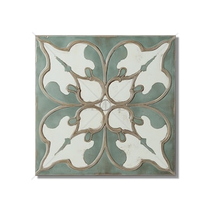 Aged Sage Green Ceramic Tile - Vintage Aged Design Tile - Unique Green Kitchen Backsplash Tile - Unique Bathroom Tile - Green Accent Tiles