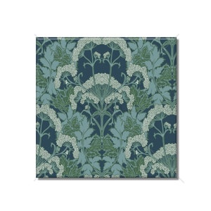 William Morris Art Nouveau Decorative Blue Green Teal Ceramic Tile - Art Nouveau Design Tile Kitchen Backsplash Tile Bathroom Ceramic Tile