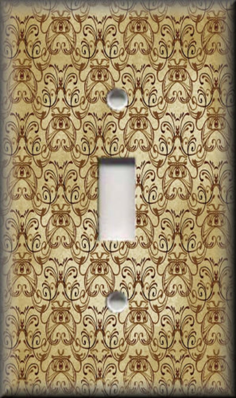 Vintage Art Nouveau Design Tan Gold Art Nouveau Home Decor Free Shipping Switch Plates Outlet Covers Metal Light Switch Plate Cover