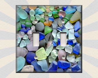 Beautiful Beach Glass Spa Decor Coastal Decor - Metal Light Switch Plate Cover - Beach Switch Plates And Outlet Covers - Free Shipping