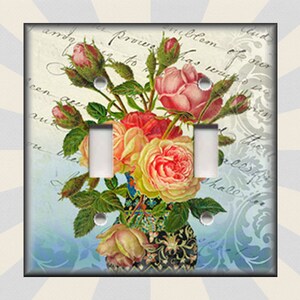 Metal Light Switch Cover - Shabby Chic Decor Vintage Rose Design Home Decor Switch Plates And Outlet Covers Rockers Free Shipping