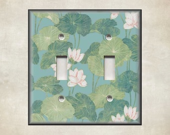 Metal Light Switch Cover - Water Lilies Flowers Decor Floral Decor - Switch Plate Covers And Outlet Covers - Luna Gallery - Free Shipping