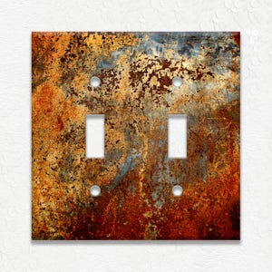 Metal Switch Plate Covers - Image Of Aged Copper - Patina Design - Home Decor Rustic Decor - Switch Plates And Outlet Covers - Free Shipping