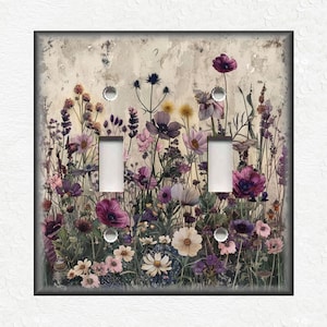 Beautiful Botanical Wildflowers - Metal Switch Plate Covers And Outlet Covers Unique Light Switch Plate Covers Outlet Covers Wall Plates