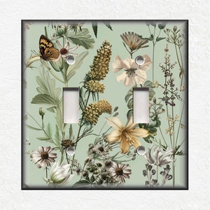 Beautiful Botanical Wildflowers - Metal Switch Plate Covers And Outlet Covers Unique Light Switch Plate Covers Outlet Covers Wall Plates