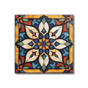Vintage Moroccan Tile Backsplash Tile - Unique Ceramic Accent Tile - Patterned Tile Bathroom Tile - Wall Tile Kitchen Tile - Free Shipping